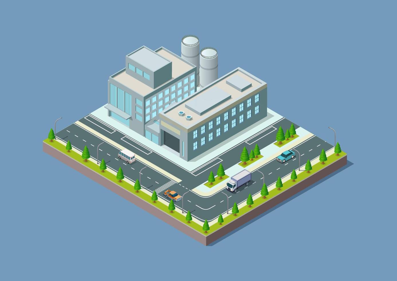 Beautiful isometric natural river vector