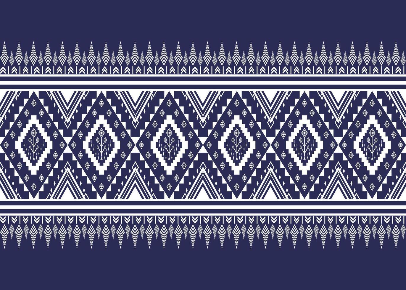 Geometric ethnic pattern, Native American tribal fabric, tile, carpet, , illustration design, on navy blue background vector