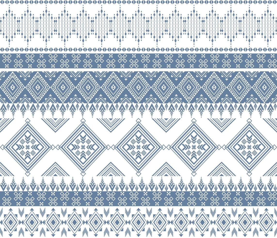 Abstract geometric ethnic patterns. Tribal . Traditional. Design for background, wallpaper, fabric, textile. pattern color Blue and white. vector