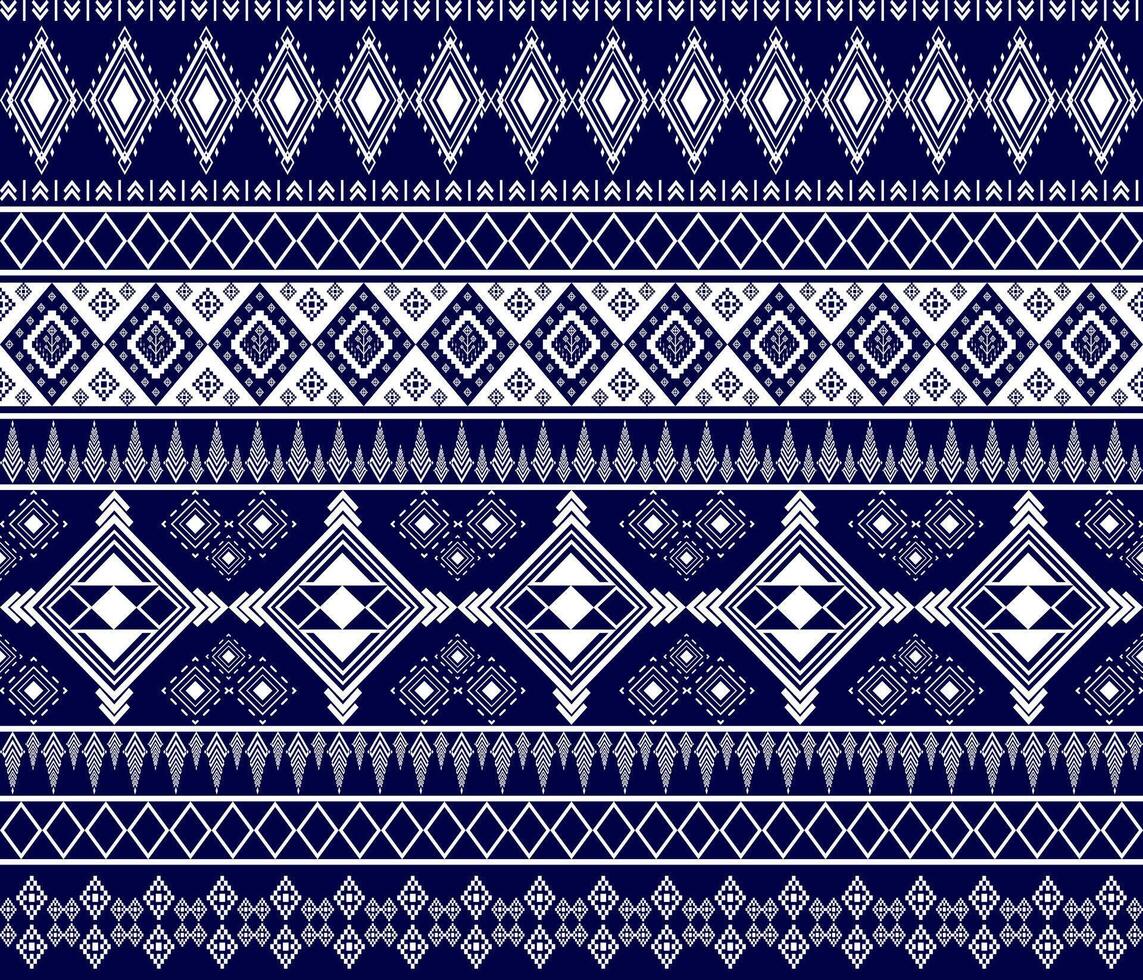 Abstract geometric ethnic pattern, Native American tribal fabric, tile, carpet, , illustration design, navy blue background vector