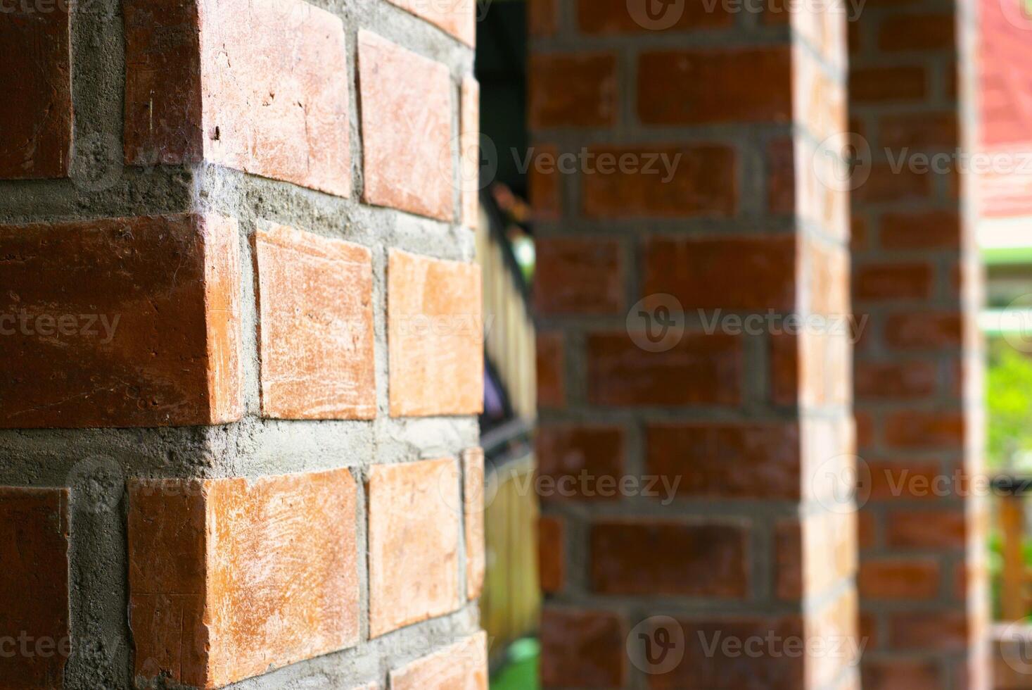 brick wall texture pillar or column in a building photo
