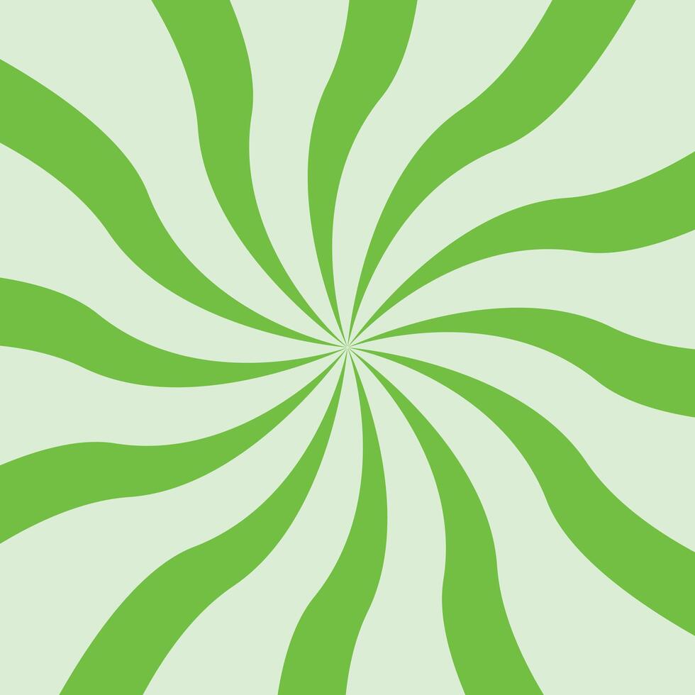 Candy color sunburst background. Swirl green cream sunbeams design wallpaper. Colorful spinning lines for template, banner, poster, flyer. vector