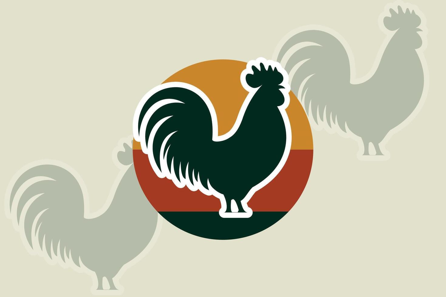 Vintage Rooster Logo, Retro Farm Animal Design, Illustration for Merchandise and Branding vector
