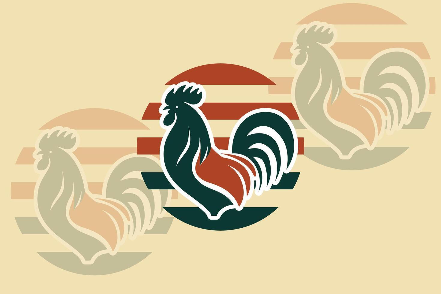 Classic Retro Rooster Logo, Vintage Farm Animal Illustration for Branding and Merchandise vector