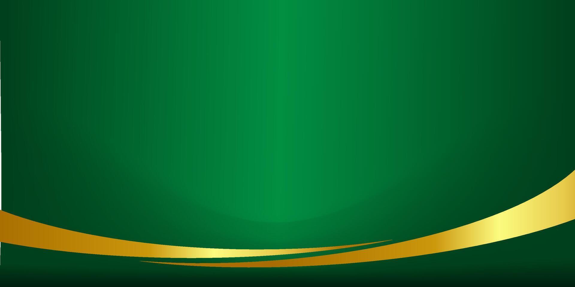 A sleek, luxurious green background with a golden wave accent, creating a refined, elegant look ideal for premium branding, presentations, or invitations that demand sophistication vector