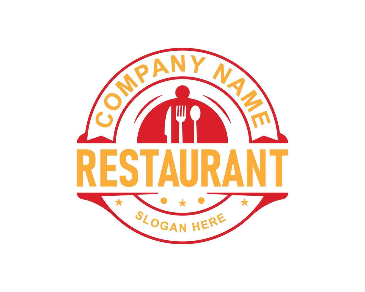 Restaurant Badge and Logo Design for Catering Services vector