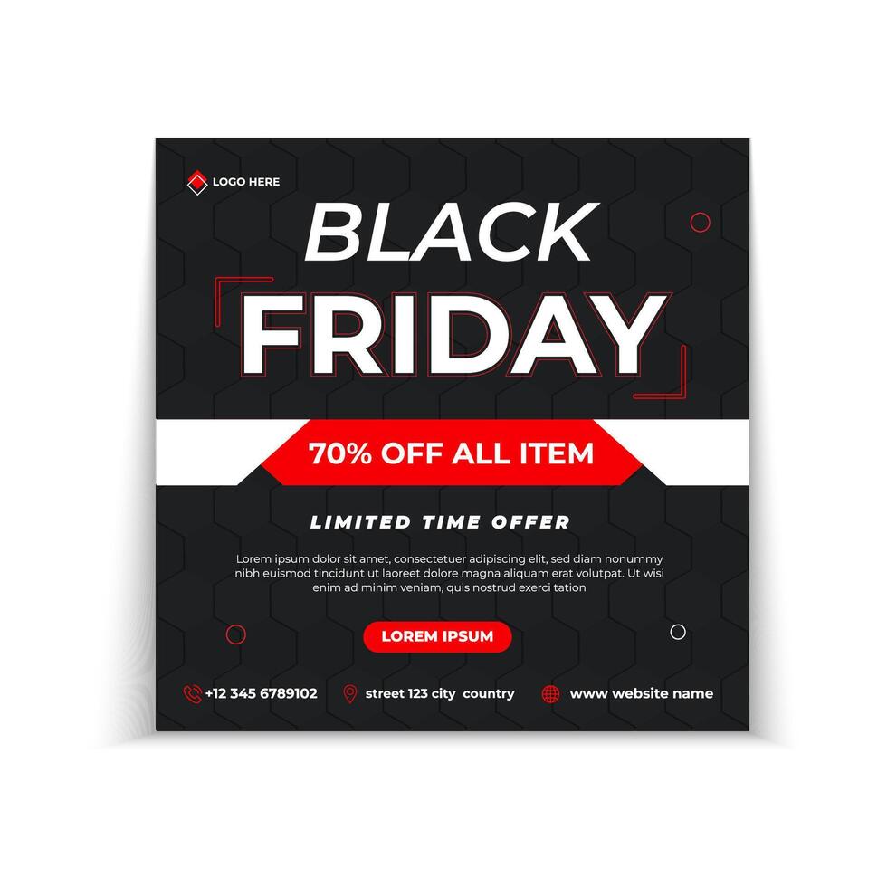 Black Friday Social Media Post template vector