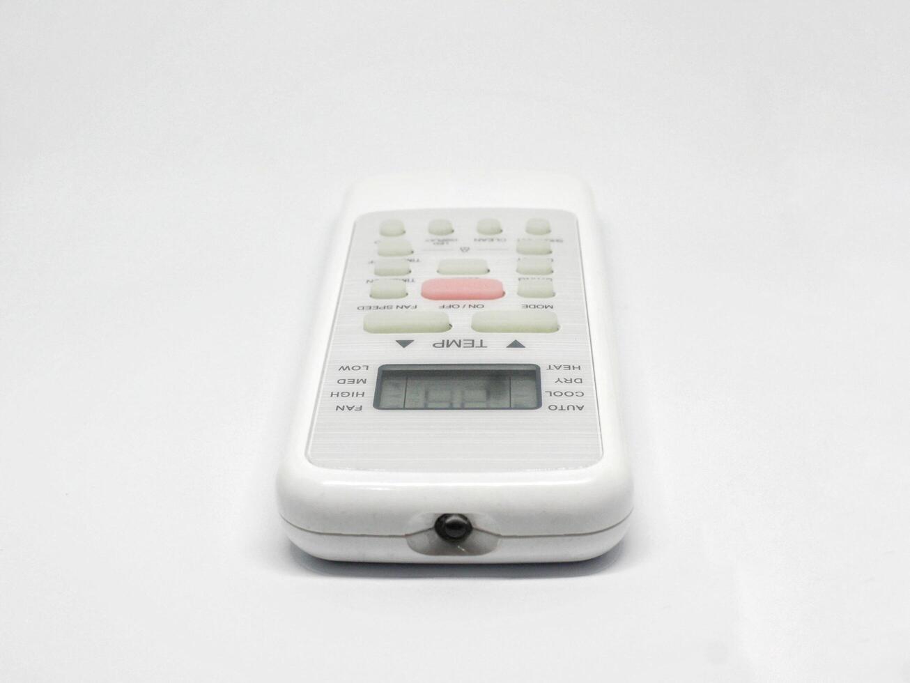 Remote control for air conditioner in isolated white background. Full depth of field. photo