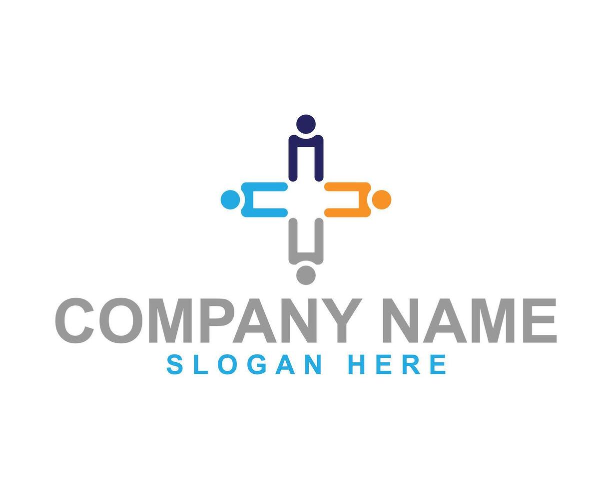 Motivational Life Coach Logo Featuring People and Health Care Icon vector