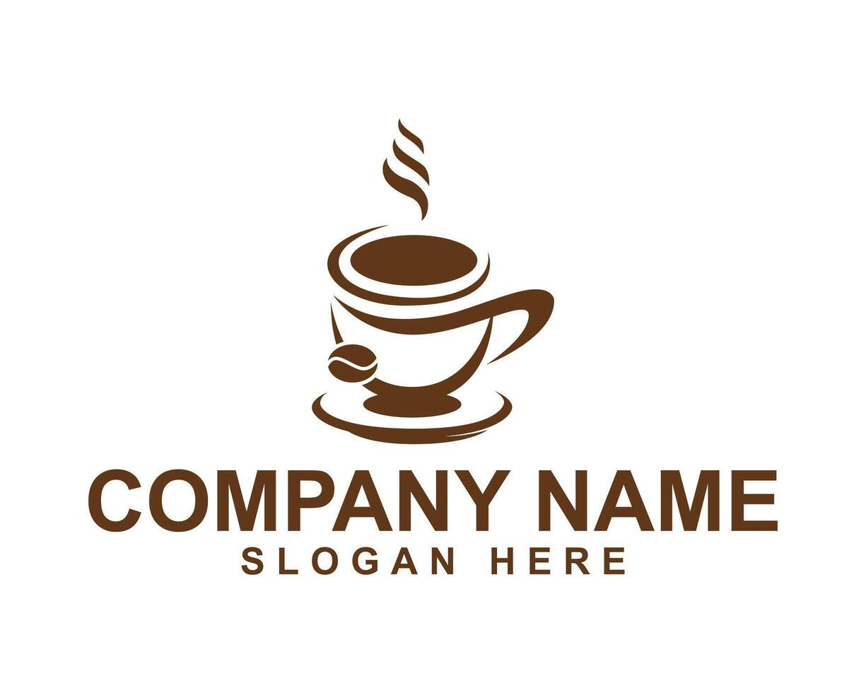 Elegant Cafe Emblem Logo Featuring Coffee and Hot Drinks vector
