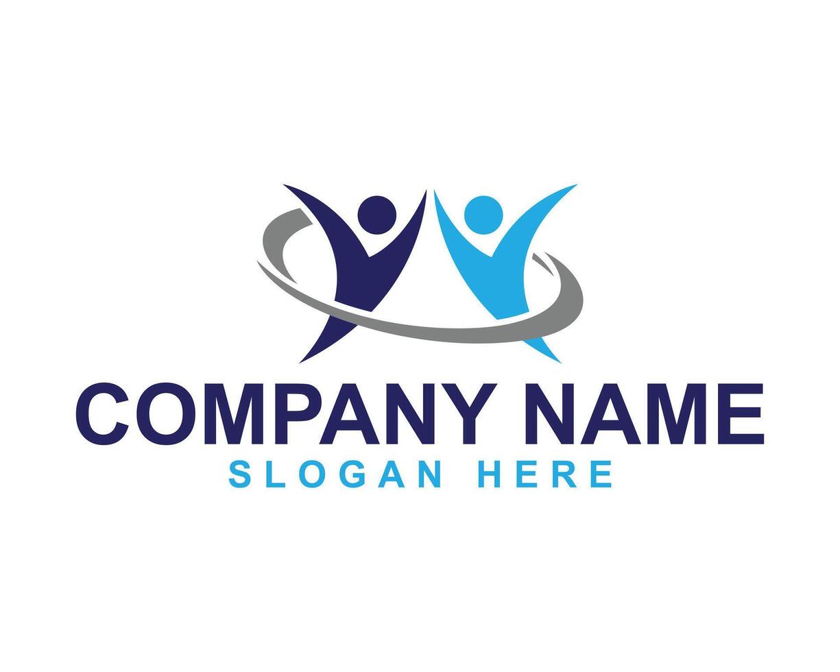 Life Coaching Logo with Leadership, People, and Success Icons vector