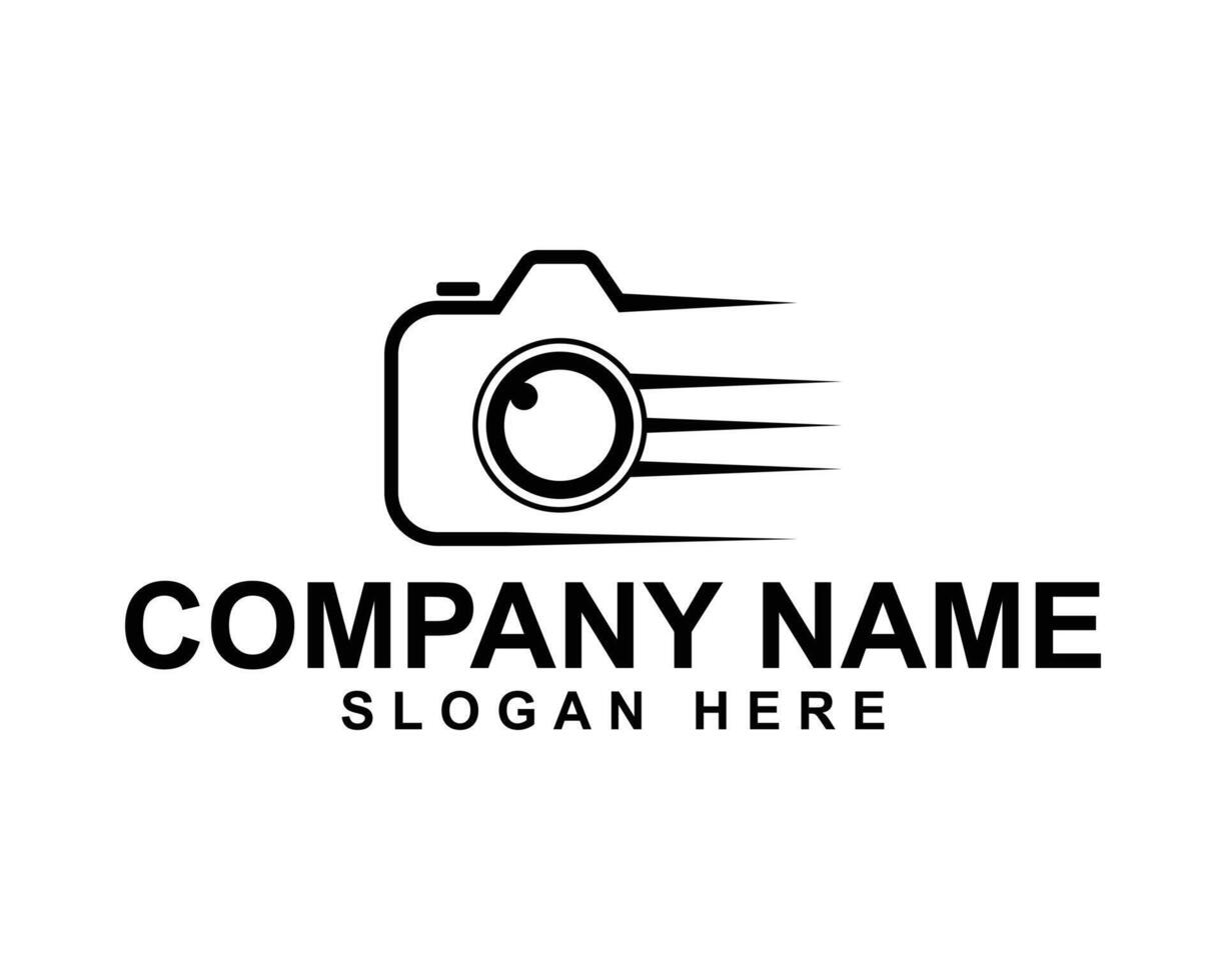 Clean and Modern Photography Logo with Camera and Lens Icon vector