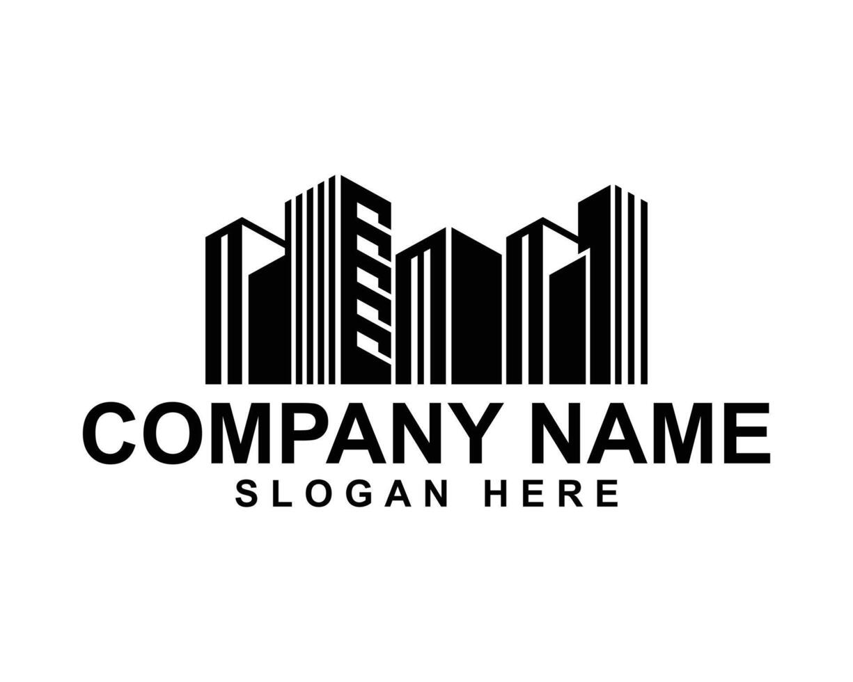 Modern Commercial Building and Real Estate Property Logo Design vector