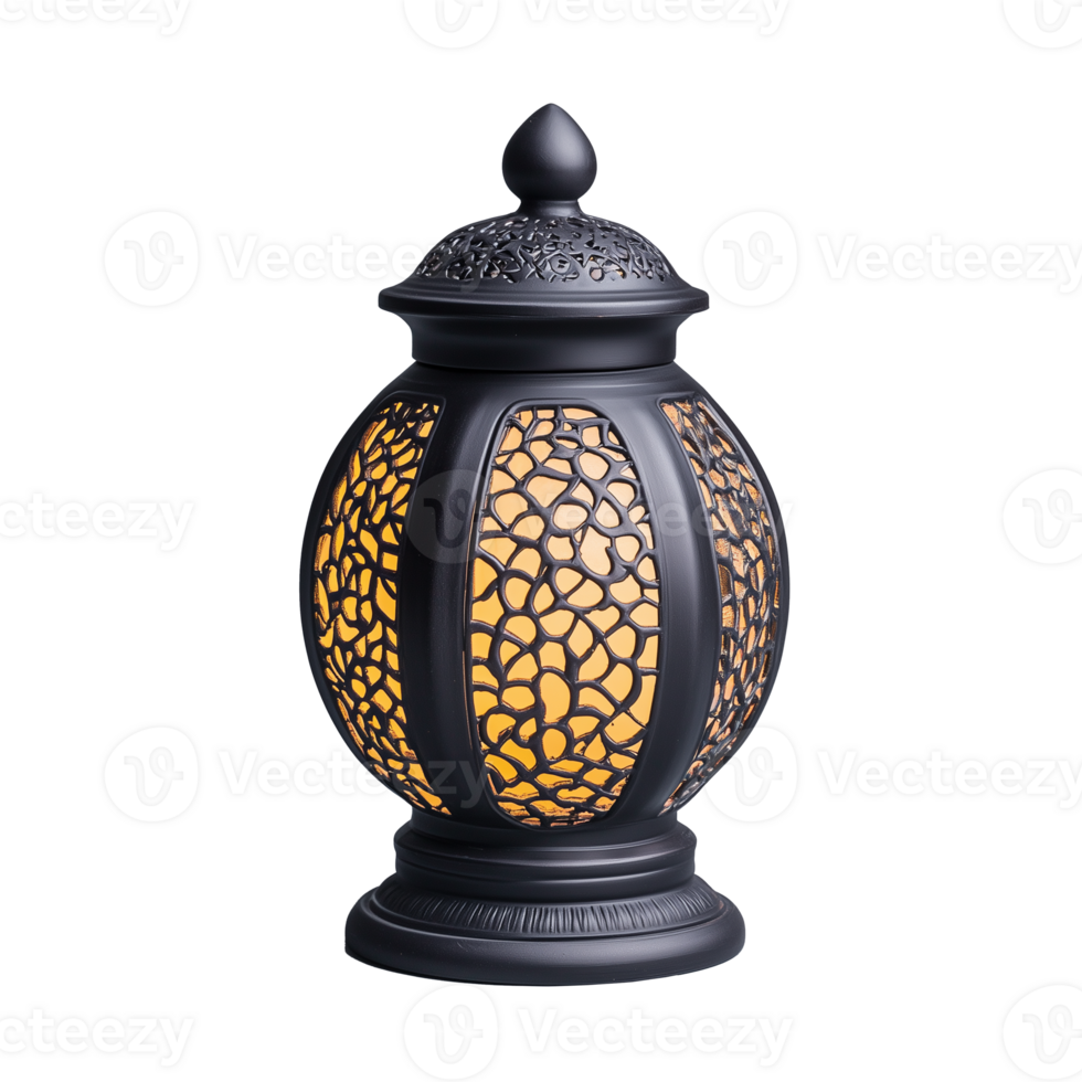 Ornate decorative lantern with intricate patterns on transparent background png