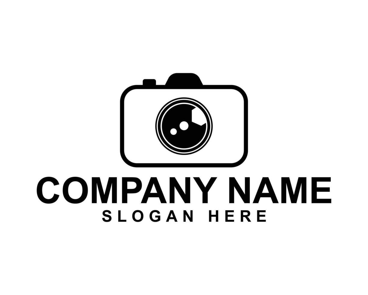 Contemporary Photography Logo with Simple Camera and Lens Icons vector