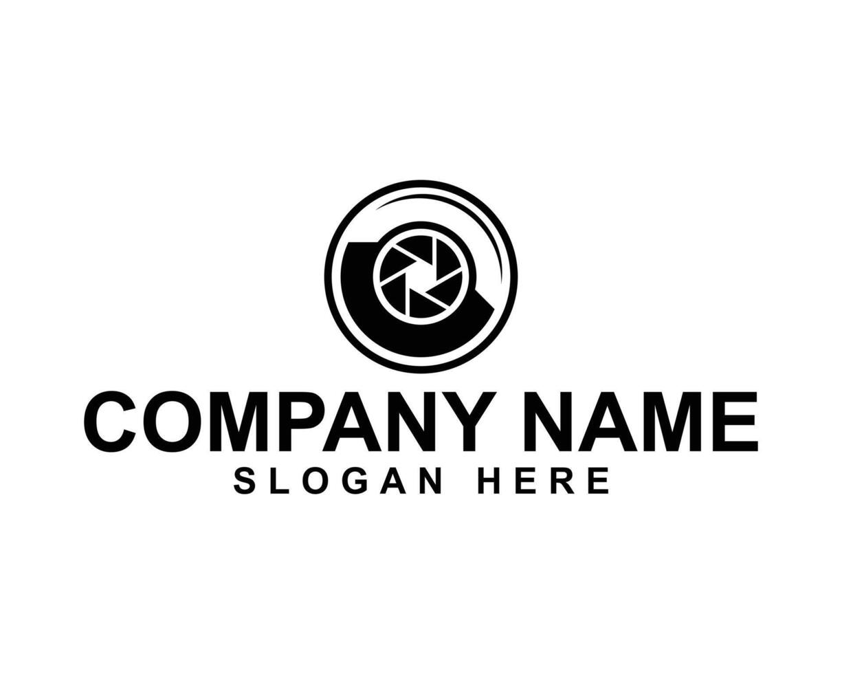 Creative Minimalist Photography Logo Design Featuring Camera Lens vector
