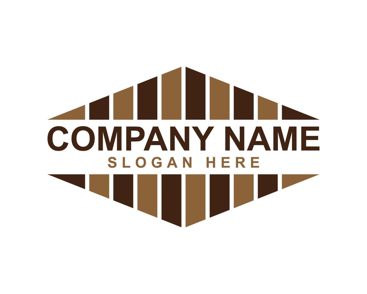Modern Flooring Logo Design with Parquet Tiles and Pattern Icon vector