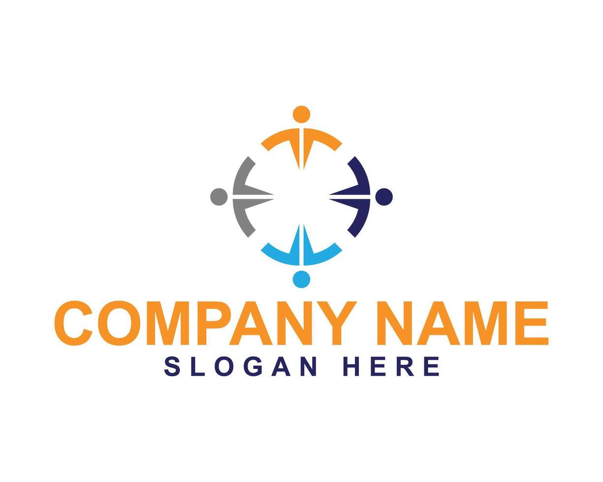 Creative Life Coach Logo with People Icon and Motivation Symbol vector