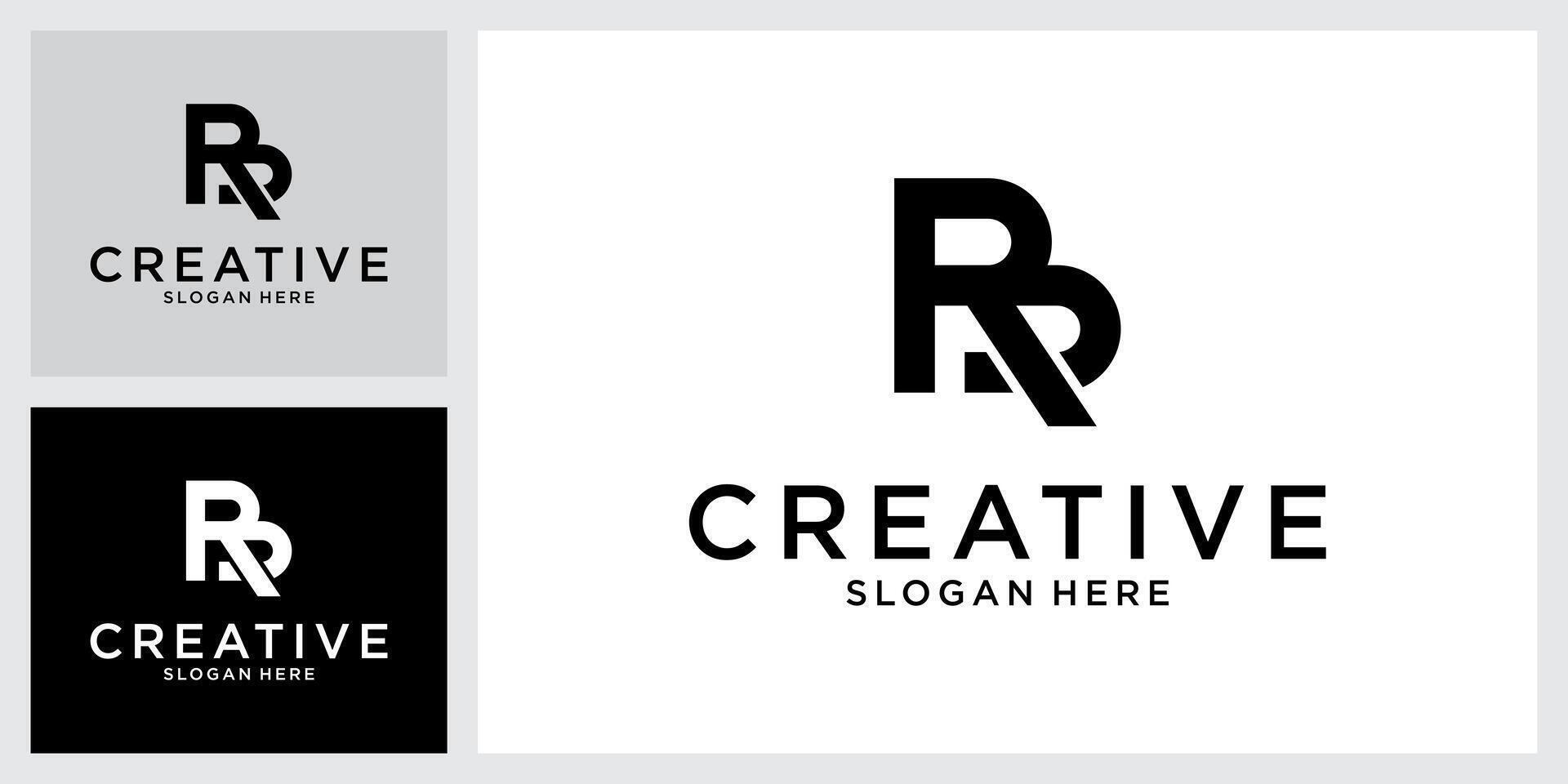 RB or BR initial letter logo design vector