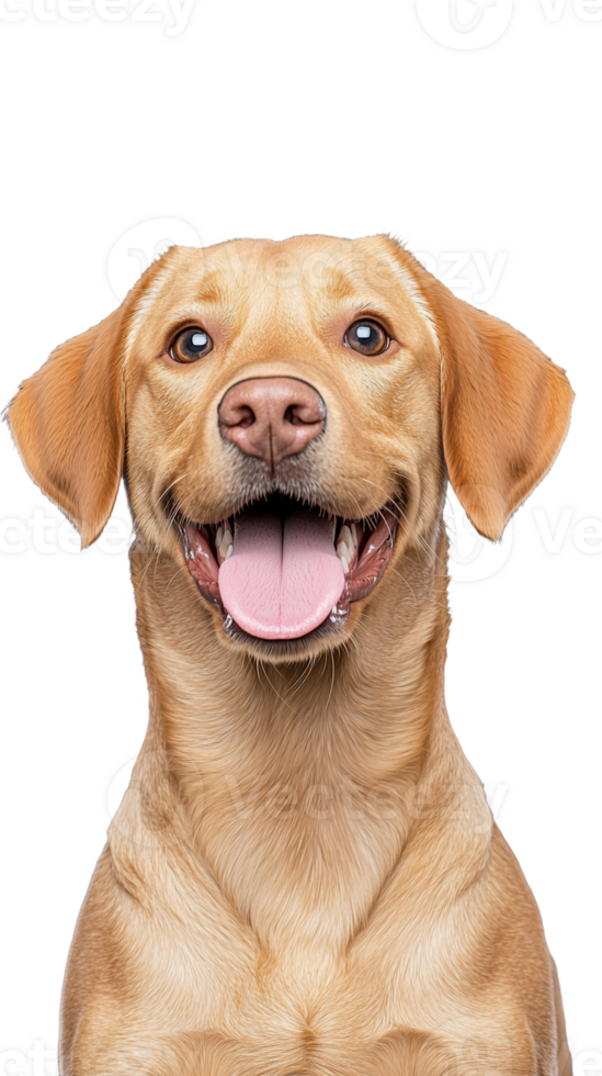 Happy labrador retriever dog smiling on transparent background png