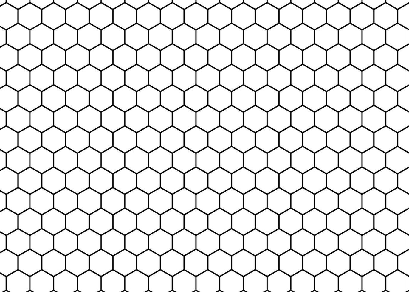 Pattern with hexagons art. Black and white hexagonal honeycomb geometric background. vector