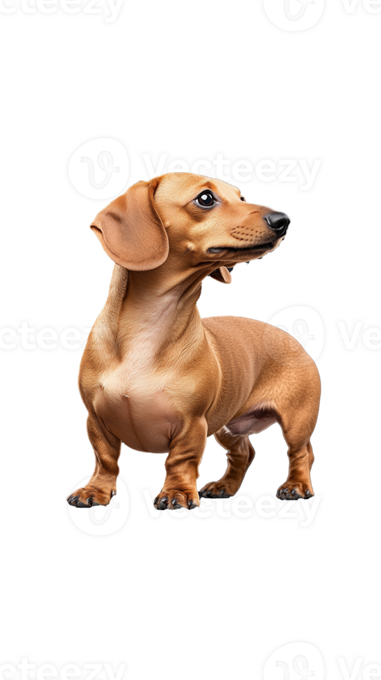 Adorable dachshund with a curious expression on transparent background png