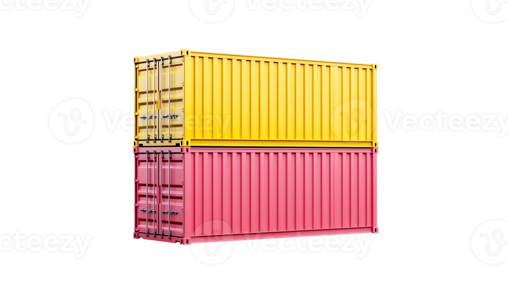 Colorful Shipping Containers on Transparent Background png