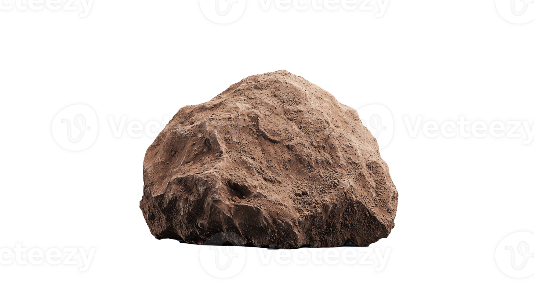 Large Brown Rock on Transparent Background png