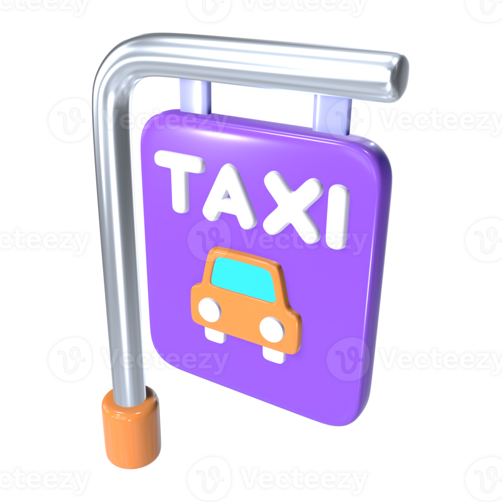Taxi Stand 3D Illustration Icon png