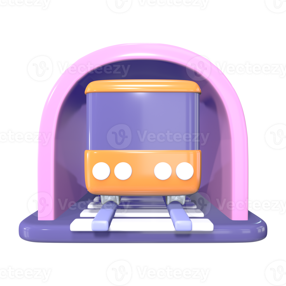 Train Station 3D Illustration Icon png