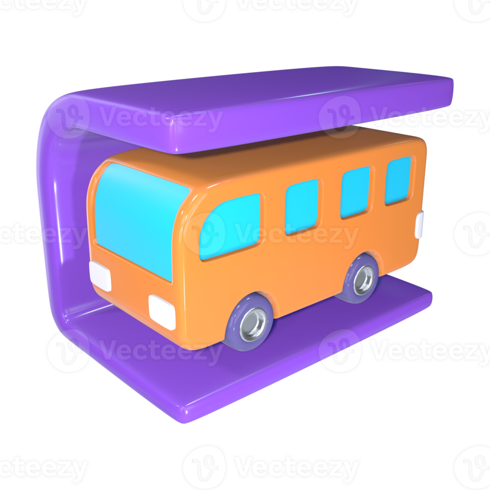 Bus Shelter 3D Illustration Icon png
