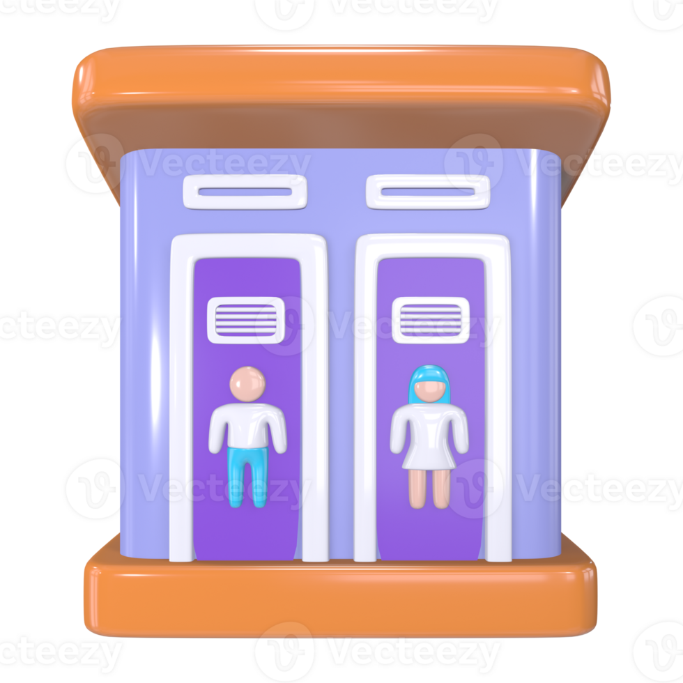 Public Toilet 3D Illustration Icon png
