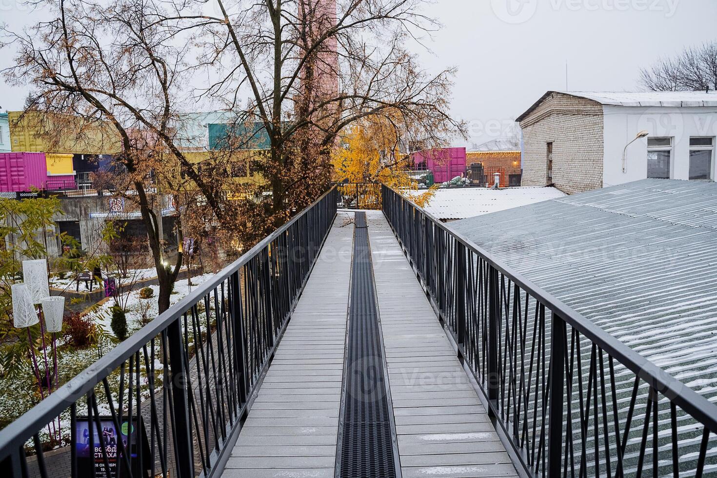 A black metal railing photo
