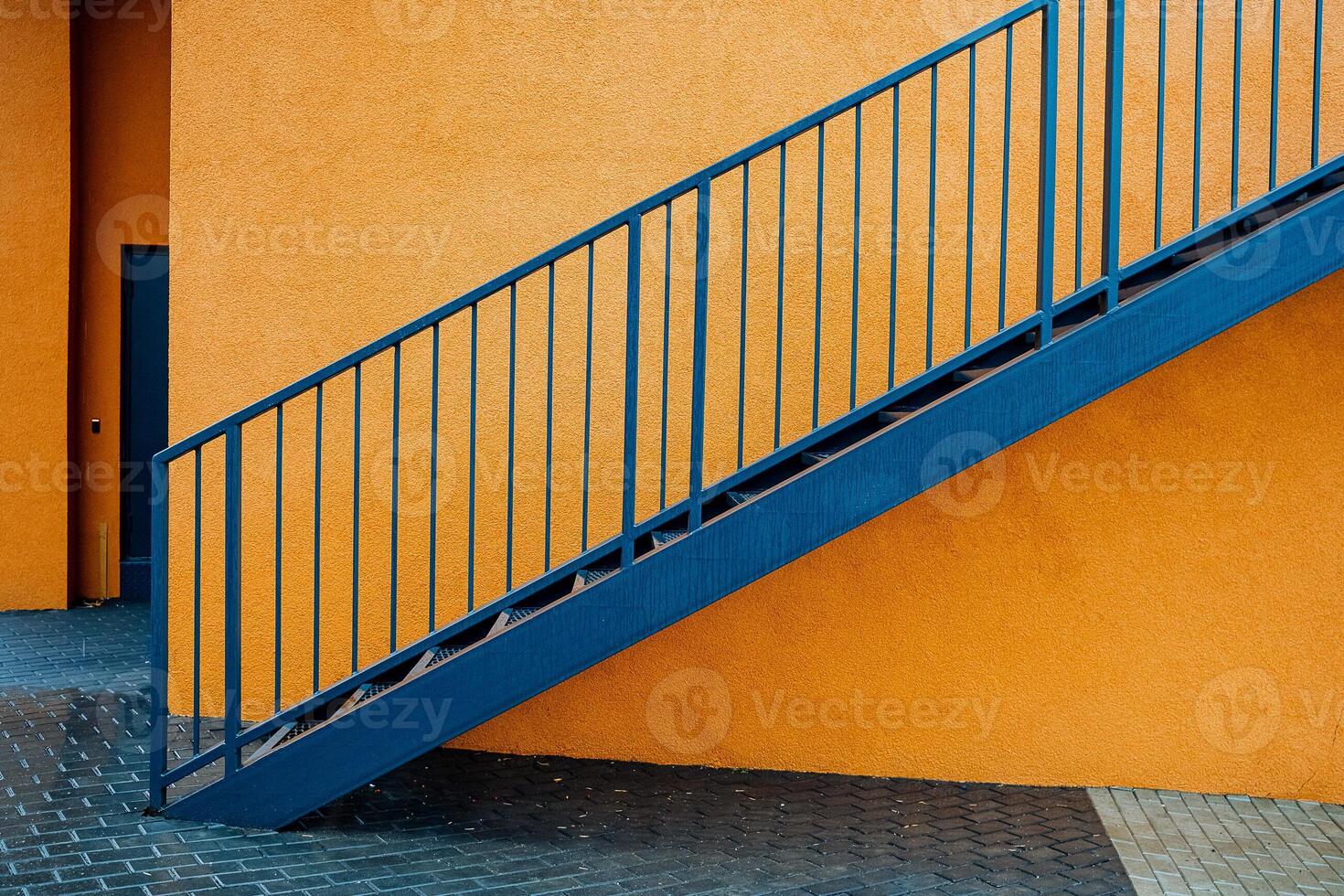 stairs in an urban environment. the concept of minimalism of urban protransva, art object, stairs going up photo