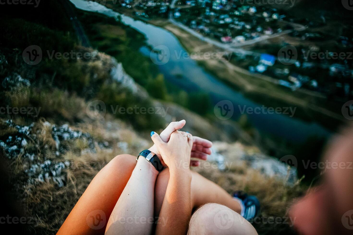 Close-up of a woman and a man holding out their hands, two people holding hands. The symbol is a sign of sincere feelings, a loved one. the concept of true friendship, outdoors photo