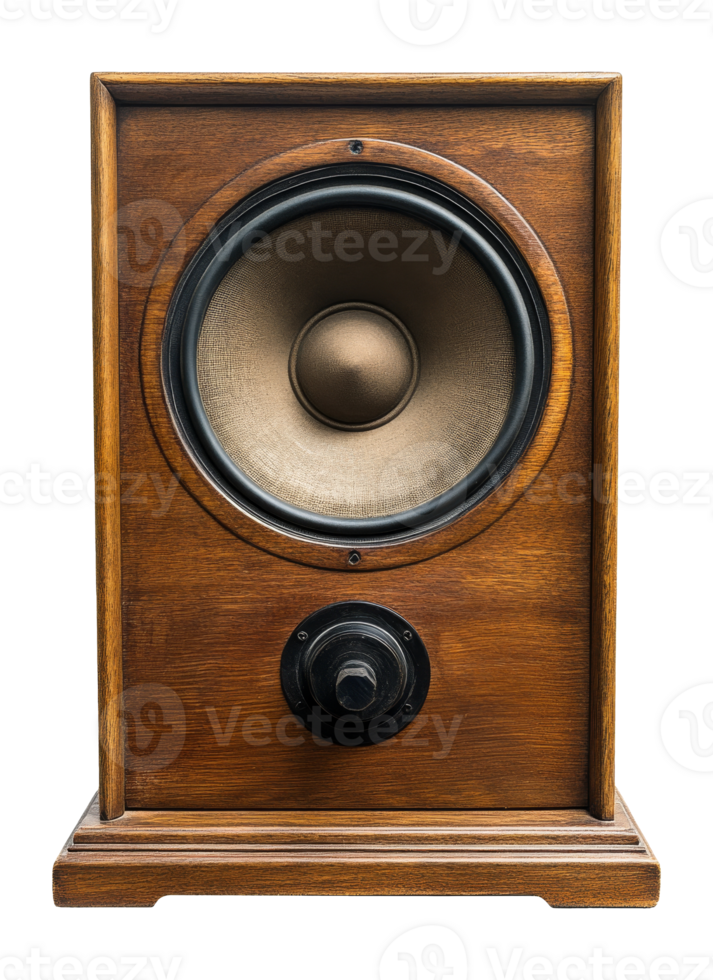 Classic wooden speaker design with vintage appeal png