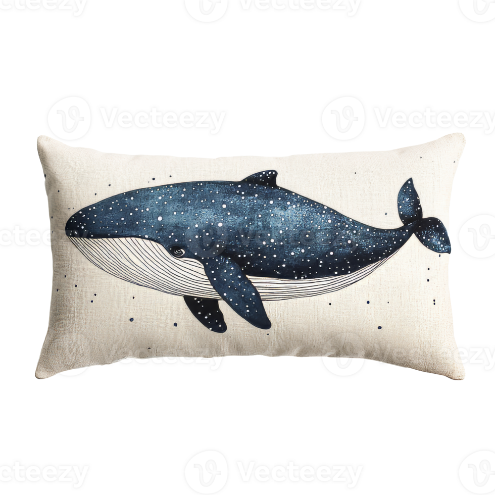 Unique whale design pillow enhances cozy decor png