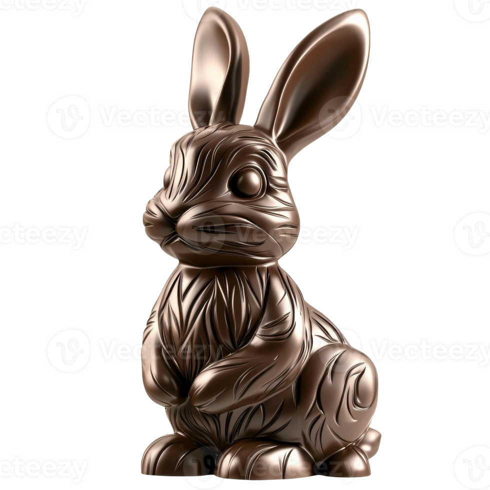 Bronze rabbit figurine, intricately designed png