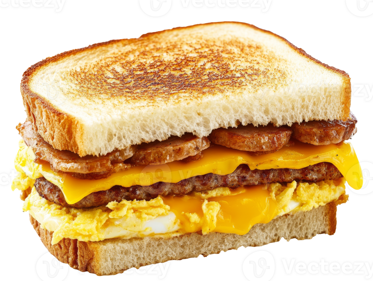 Tasty cheese and egg breakfast sandwich png