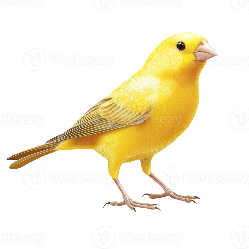 Bright yellow canary perched on a flat surface png