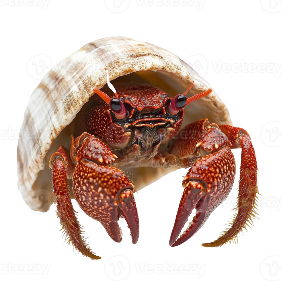 Colorful crab in shell on white background png