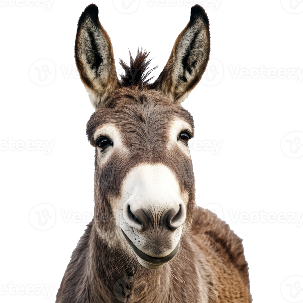 Happy donkey posing for a cheerful portrait png