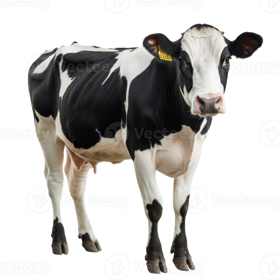 Cow standing peacefully in a farm setting png