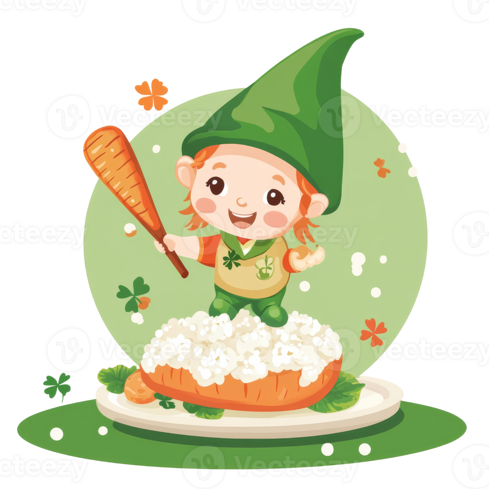 Child celebrating with festive food on a plate png