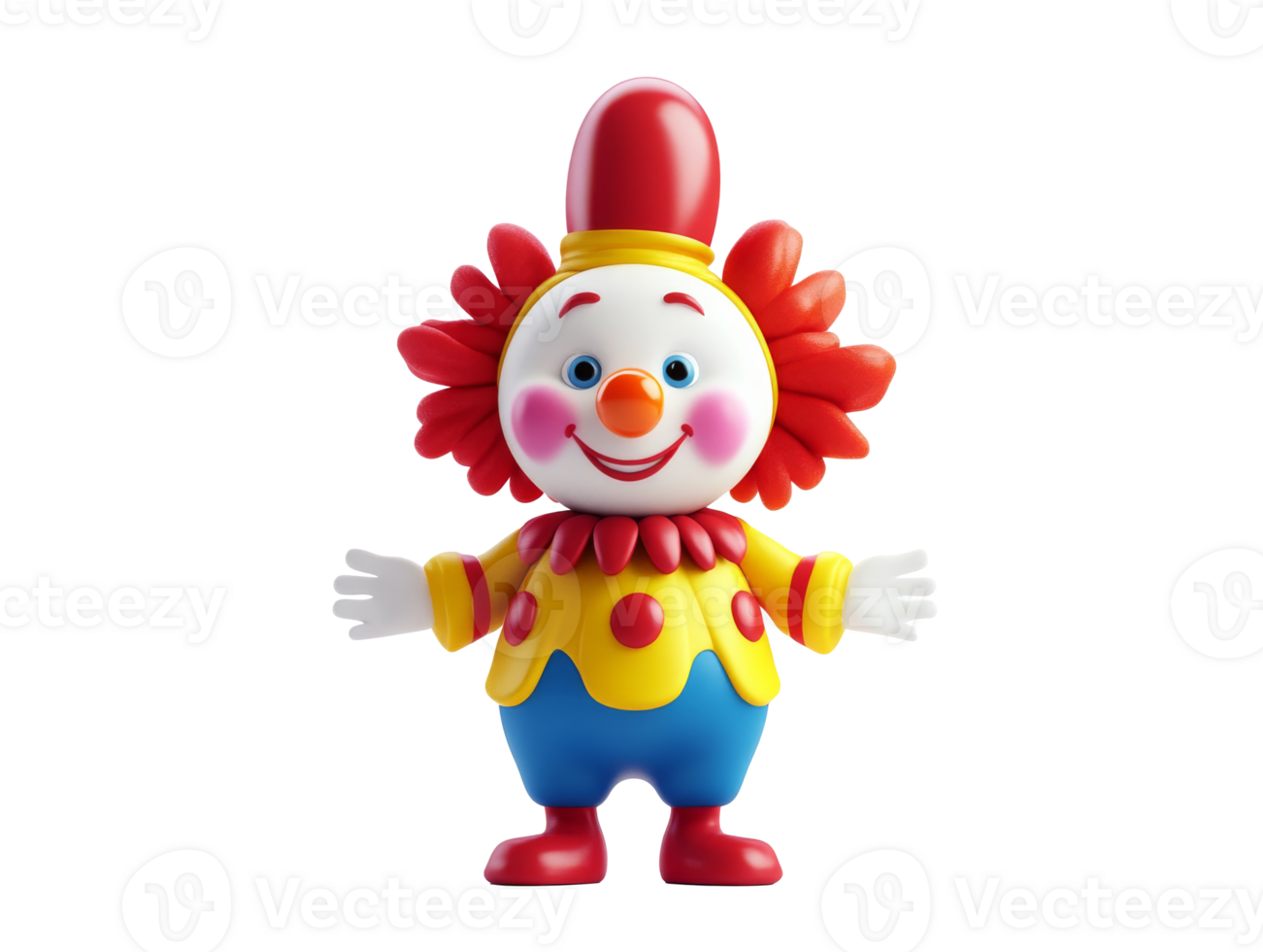 Cheerful, colorful clown toy png