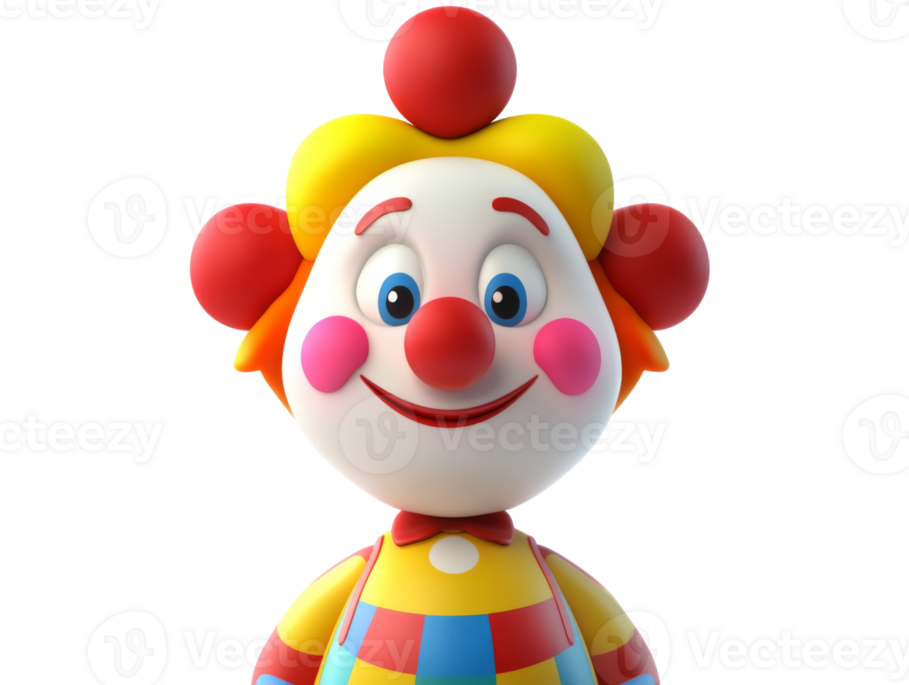 Colorful clown character with cheerful expression png