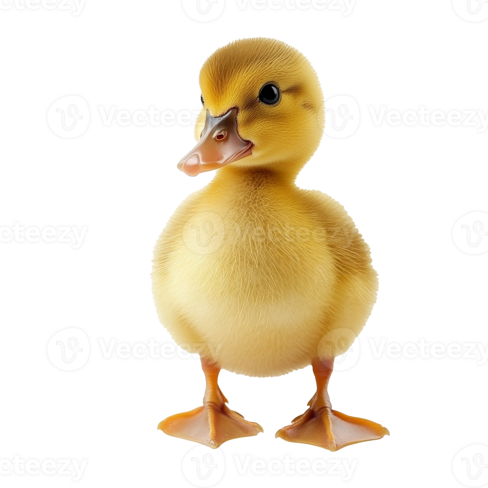 Cute duckling standing on its feet looking around png