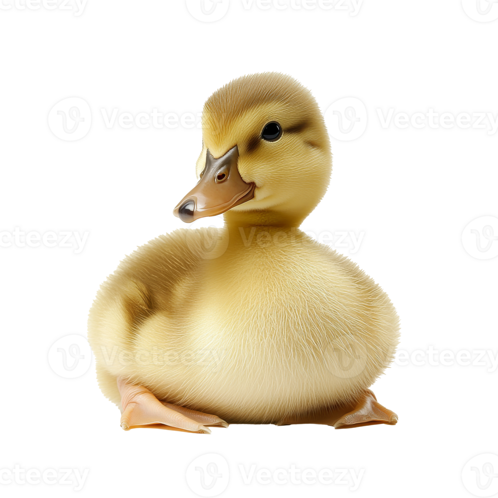 Cute duckling sitting on a white background png