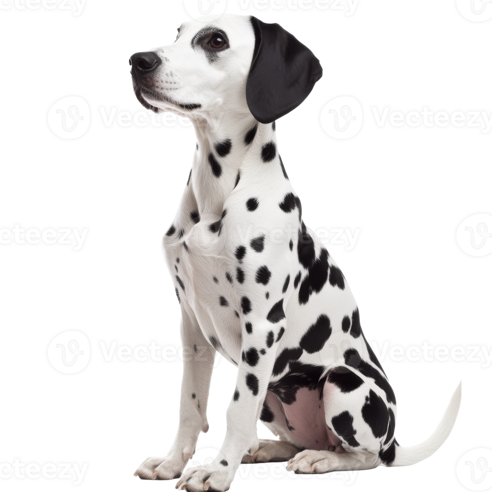 Dalmatian seated in a studio setting png