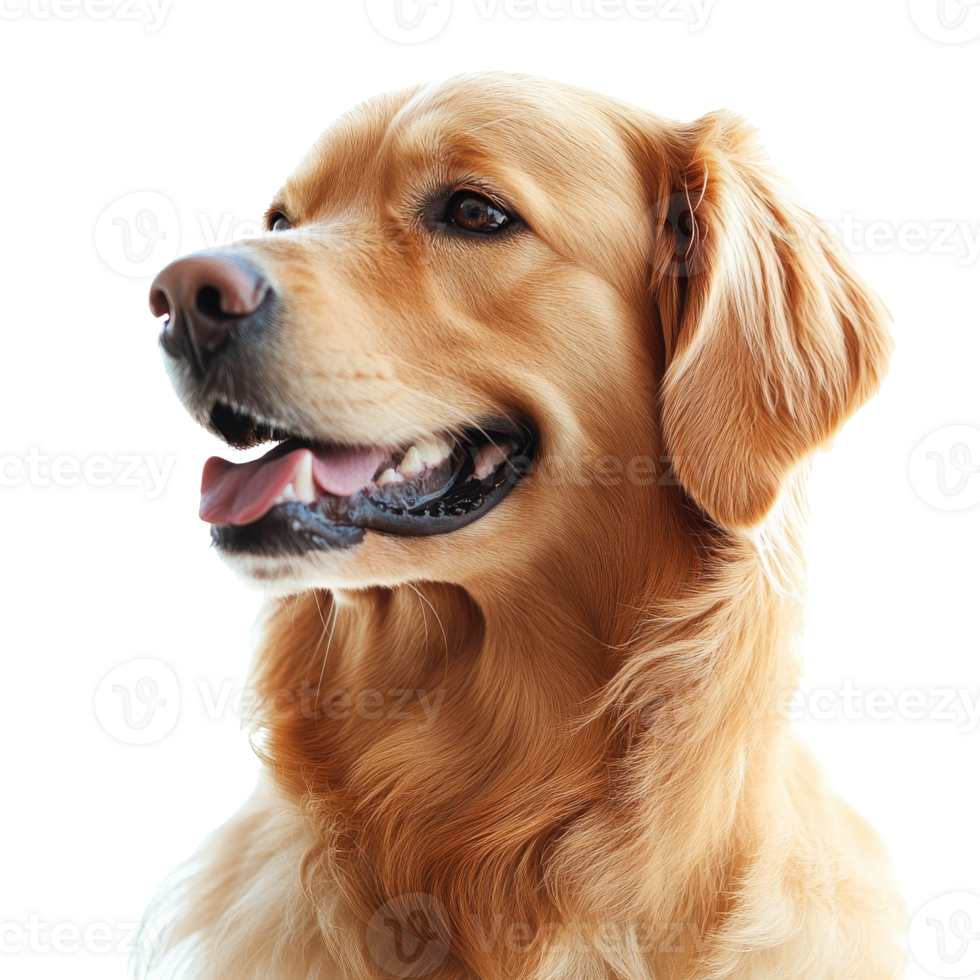 Joyful golden retriever in studio png